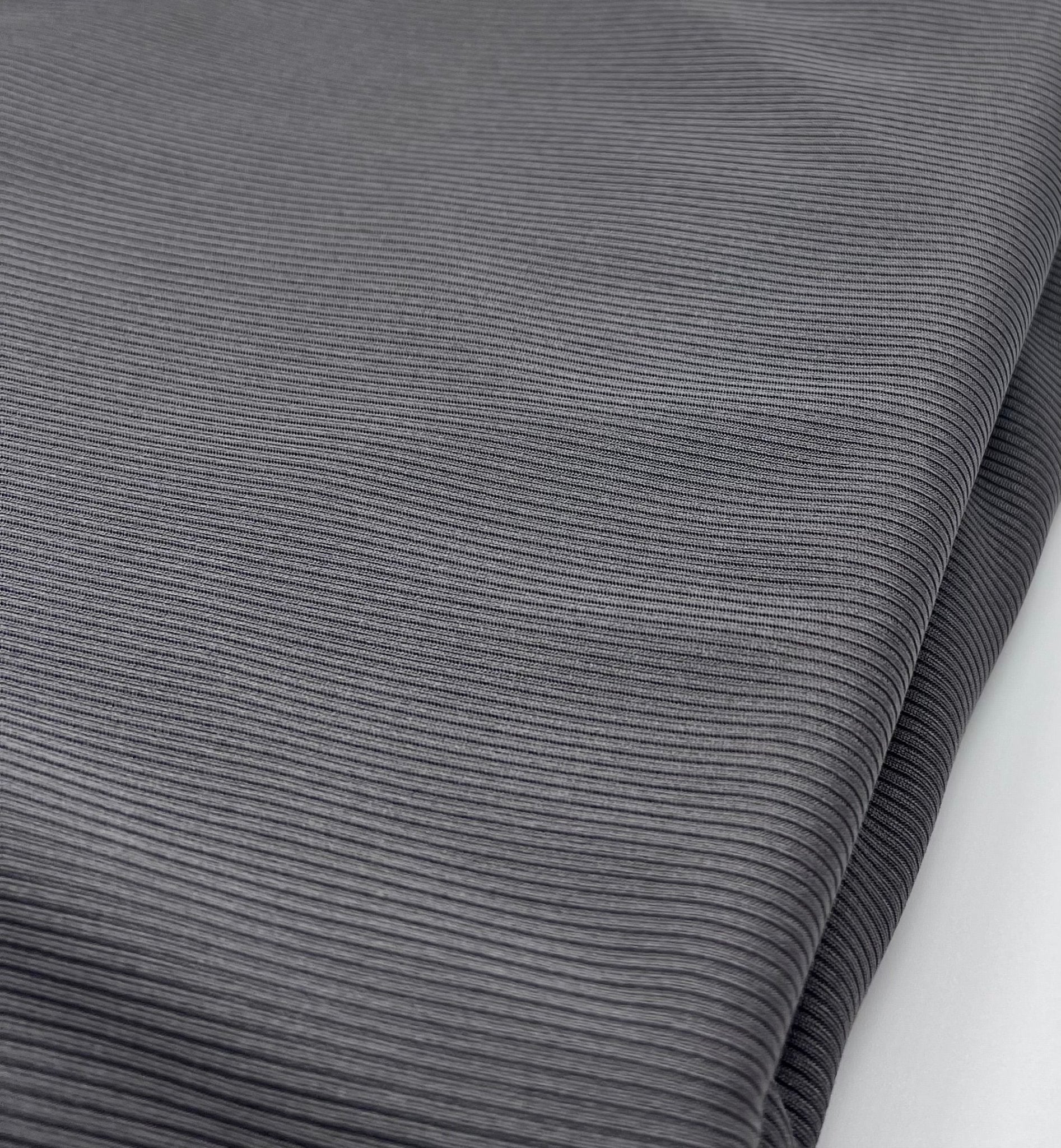 Slate Grey 2X1 Fine Rib Stretch Fabric - T9 Fabrics