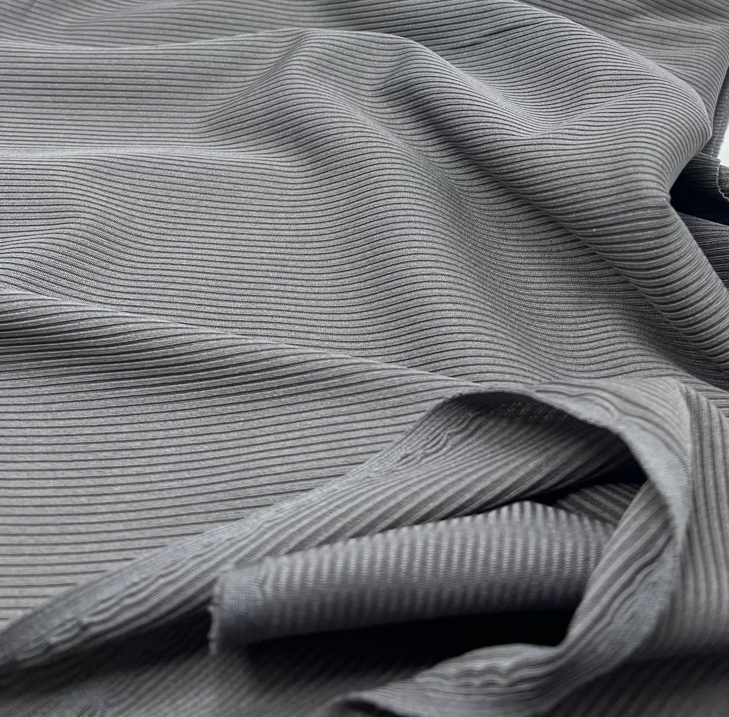 Slate Grey 2X1 Fine Rib Stretch Fabric - T9 Fabrics