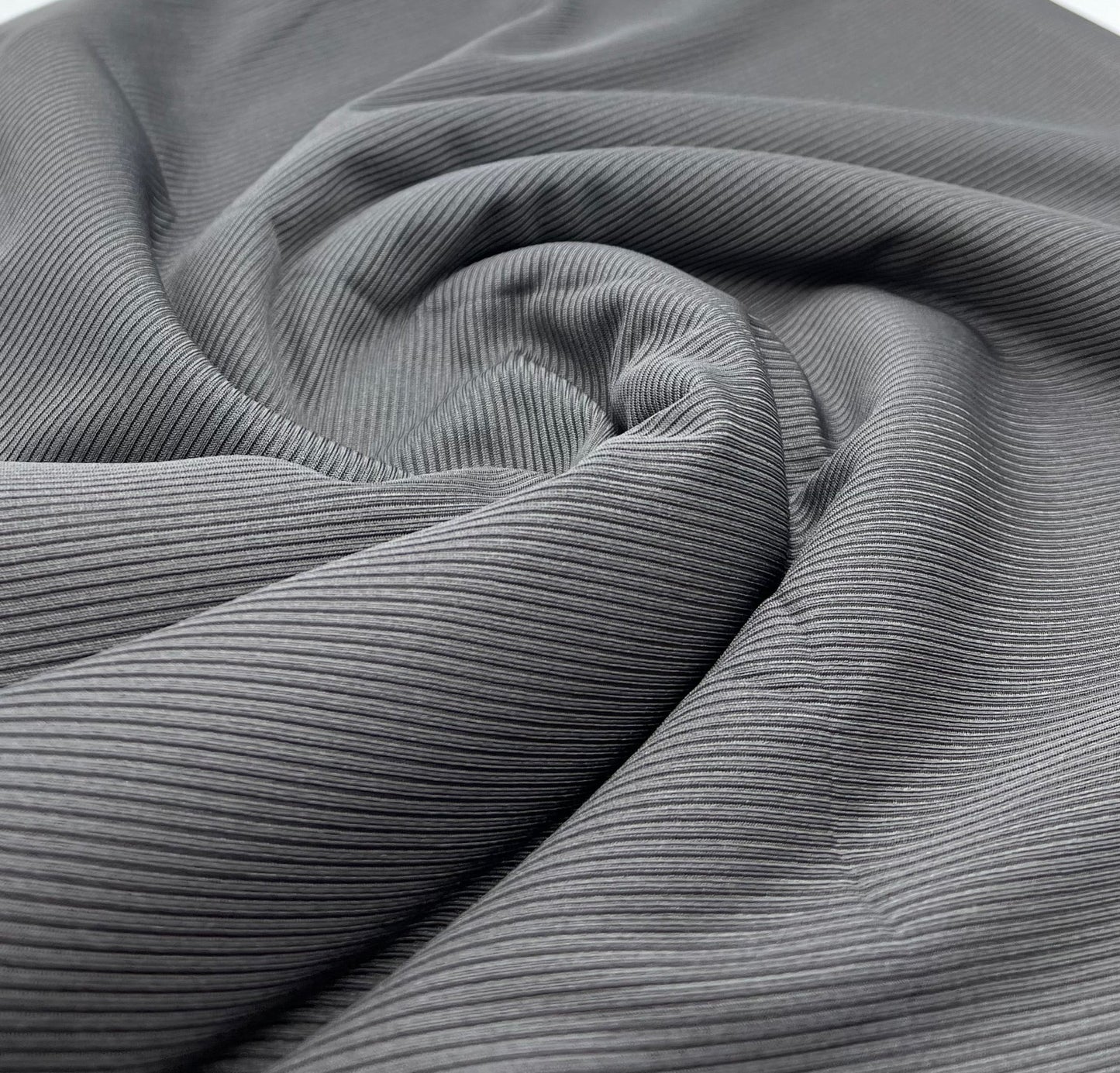 Slate Grey 2X1 Fine Rib Stretch Fabric - T9 Fabrics