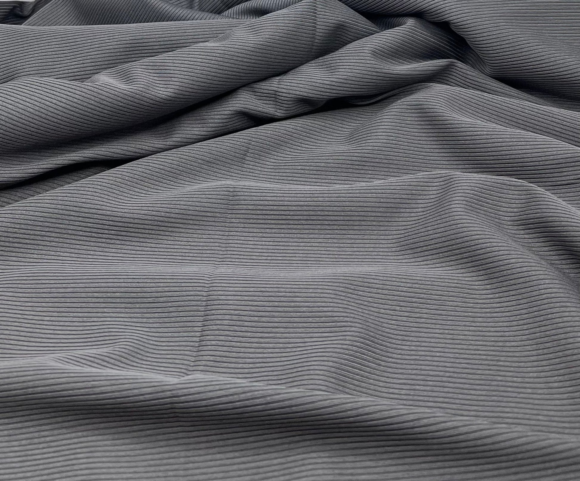 Slate Grey 2X1 Fine Rib Stretch Fabric - T9 Fabrics