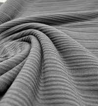 Slate Grey Textured Stripe Rib Stretch Fabric - T9 Fabrics