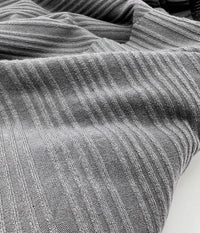Slate Grey Textured Stripe Rib Stretch Fabric - T9 Fabrics