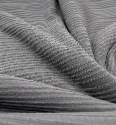Slate Grey Textured Stripe Rib Stretch Fabric - T9 Fabrics