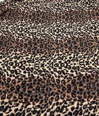 Small Brown Leopard Animal Printed Chiffon Dress Fabric - T9 Fabrics