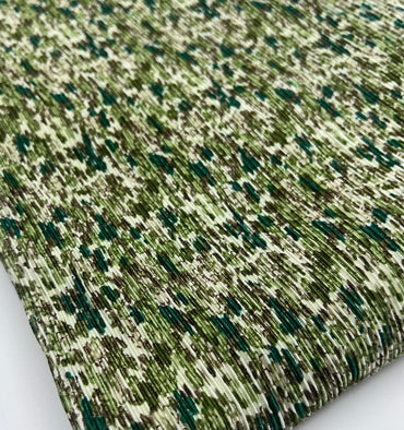 Small Camo Mix Print Plisse Pleated Stretch Fabric - T9 Fabrics