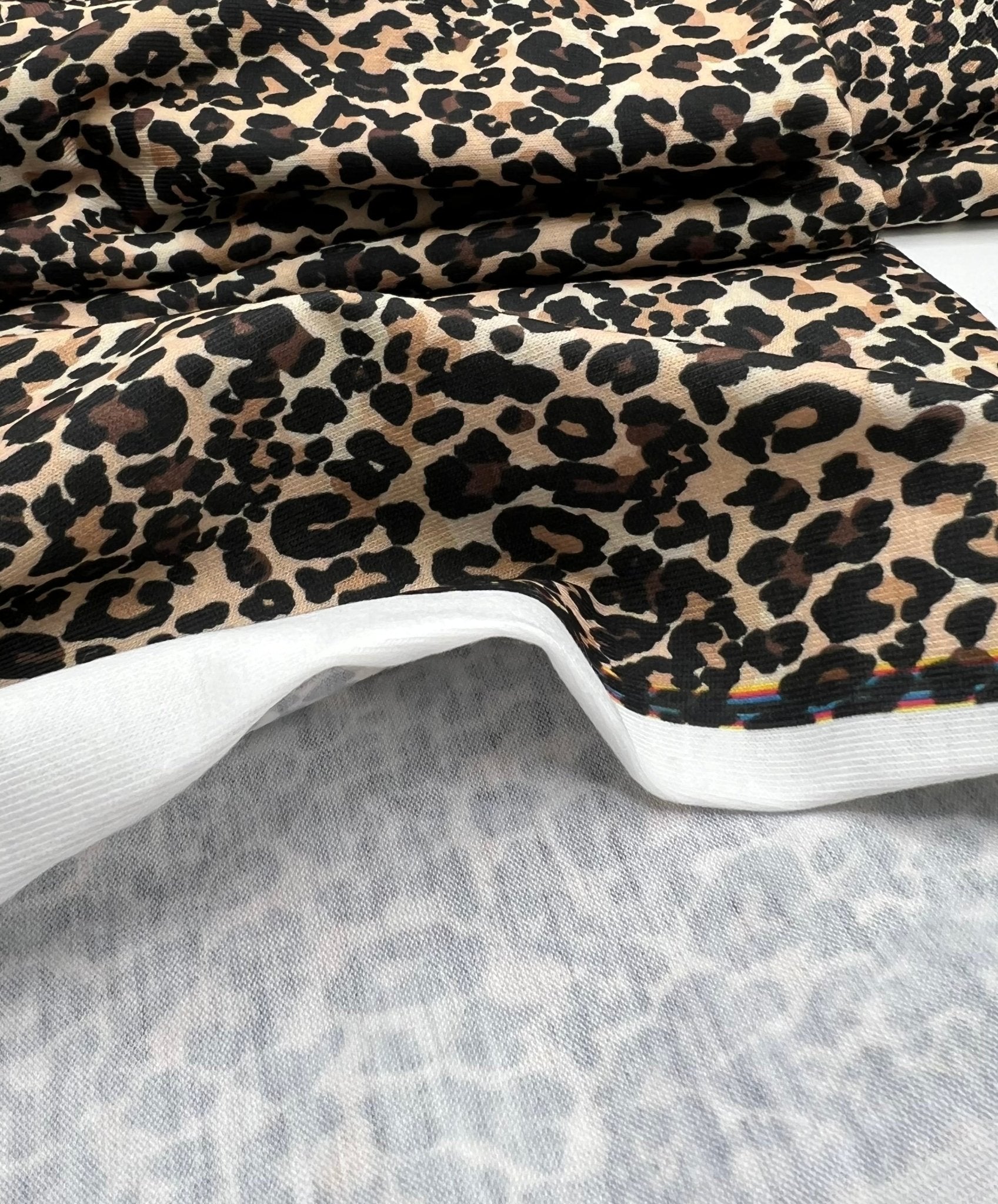 Small Leopard Print Spun Poly Stretch Fabric - T9 Fabrics