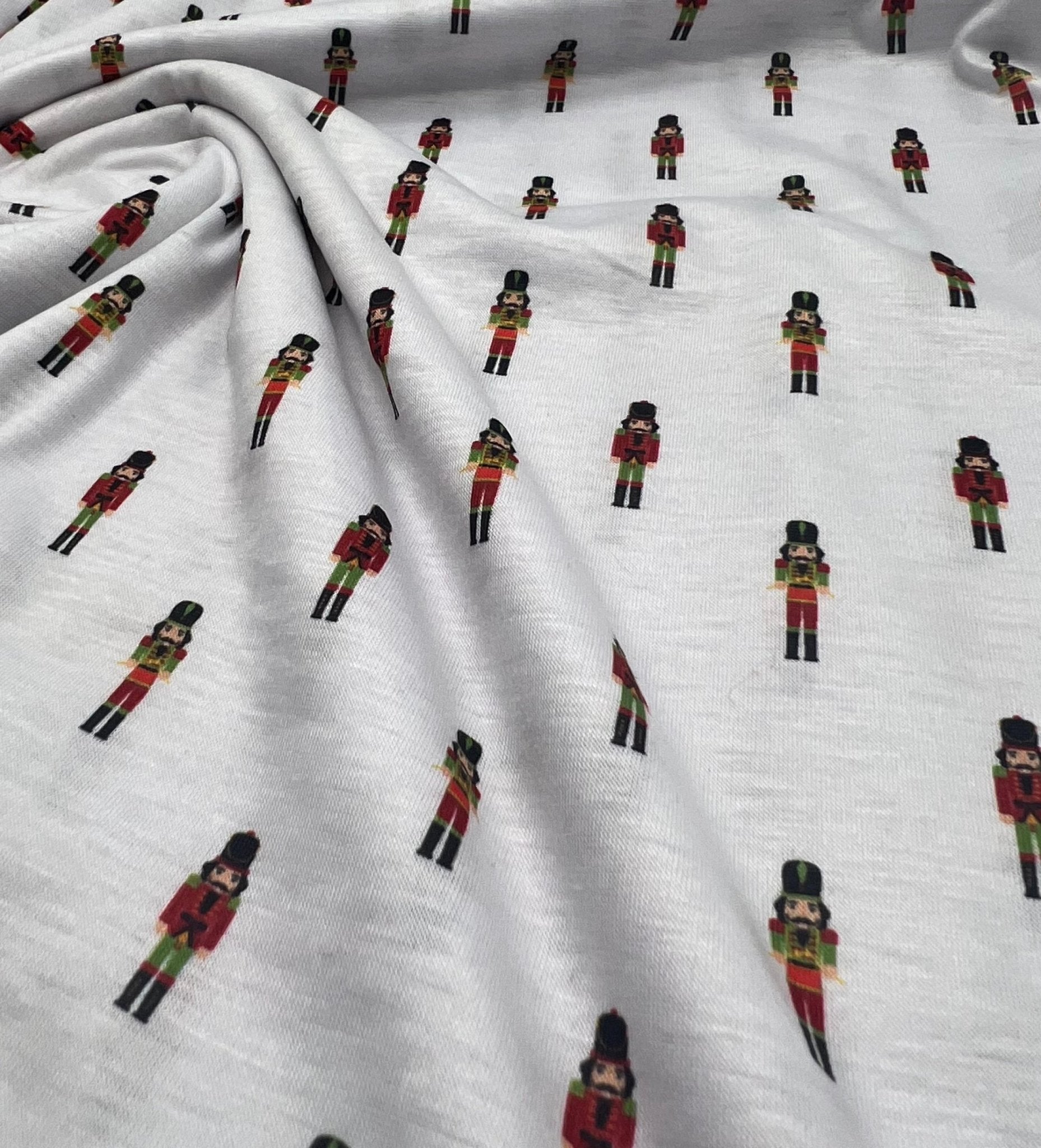 Small Nutcrackers Print Soft Spun Poly Stretch Fabric - T9 Fabrics