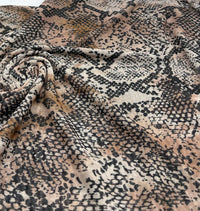 Snake Brown Mesh Fabric Stretch - T9 Fabrics