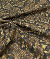 Snake Green Brown Mesh Fabric Stretch - T9 Fabrics