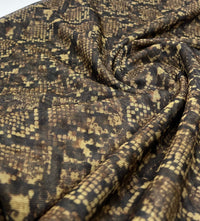 Snake Green Brown Mesh Fabric Stretch - T9 Fabrics