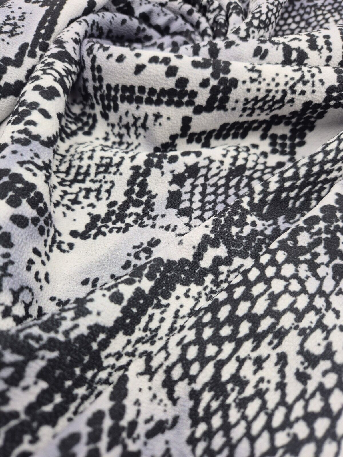 Snake Print Light weight Bubble Crepe Fabric - T9 Fabrics