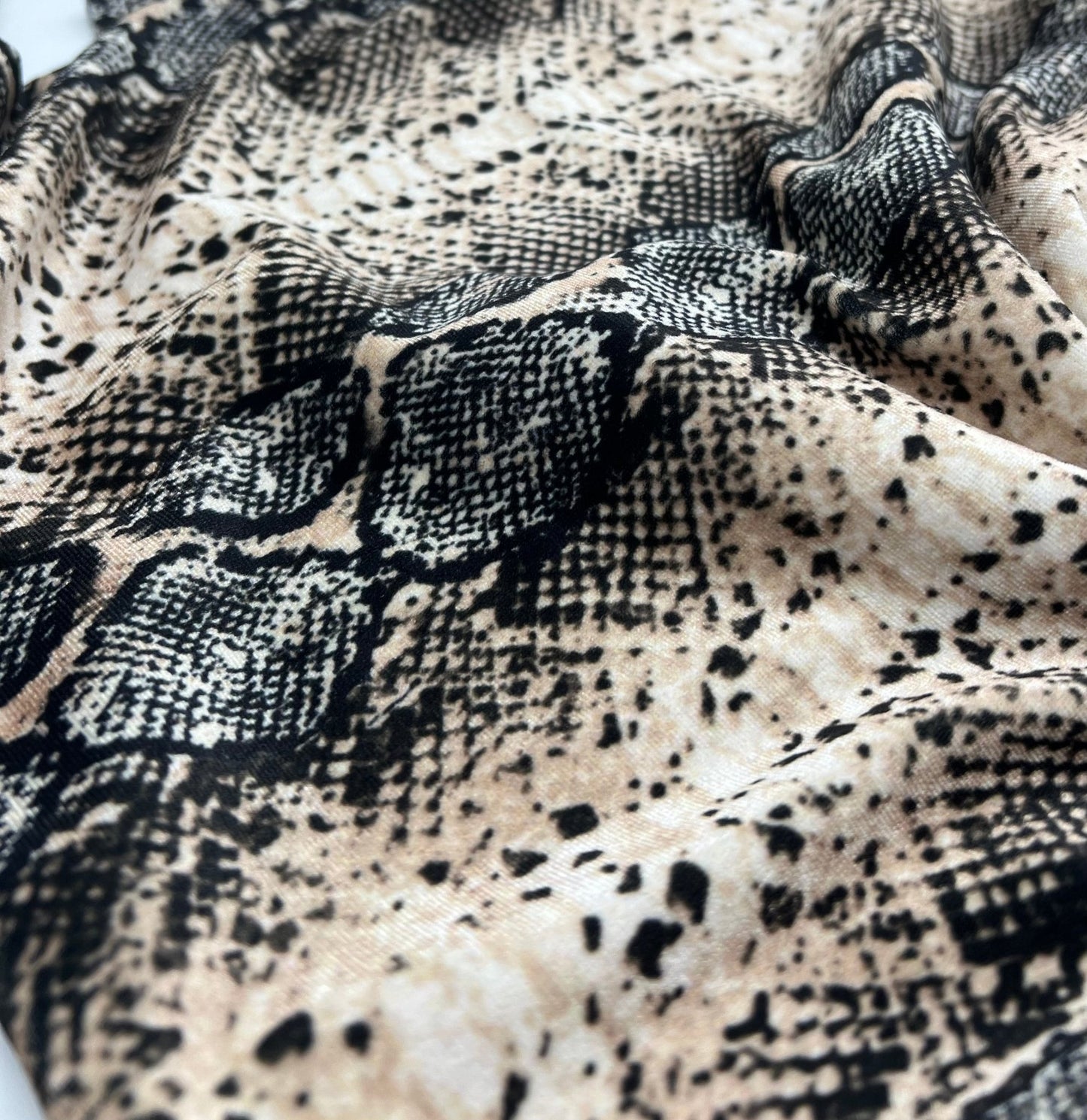 Snake Stone Print Velour Fabric - T9 Fabrics