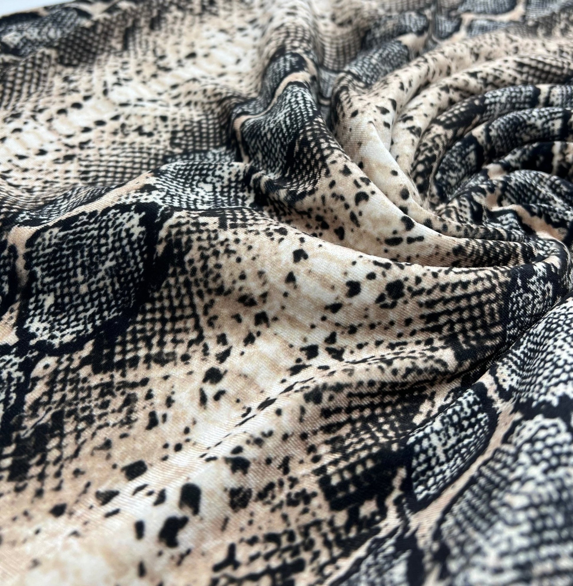 Snake Stone Print Velour Fabric - T9 Fabrics