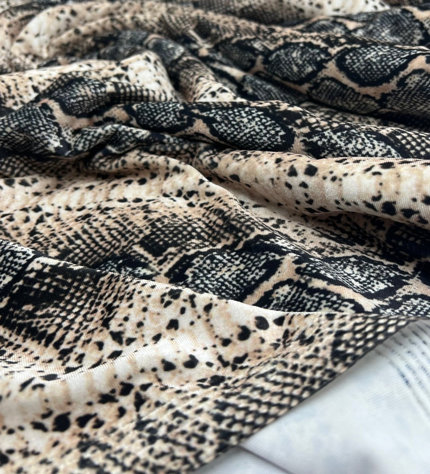 Snake Stone Print Velour Fabric - T9 Fabrics