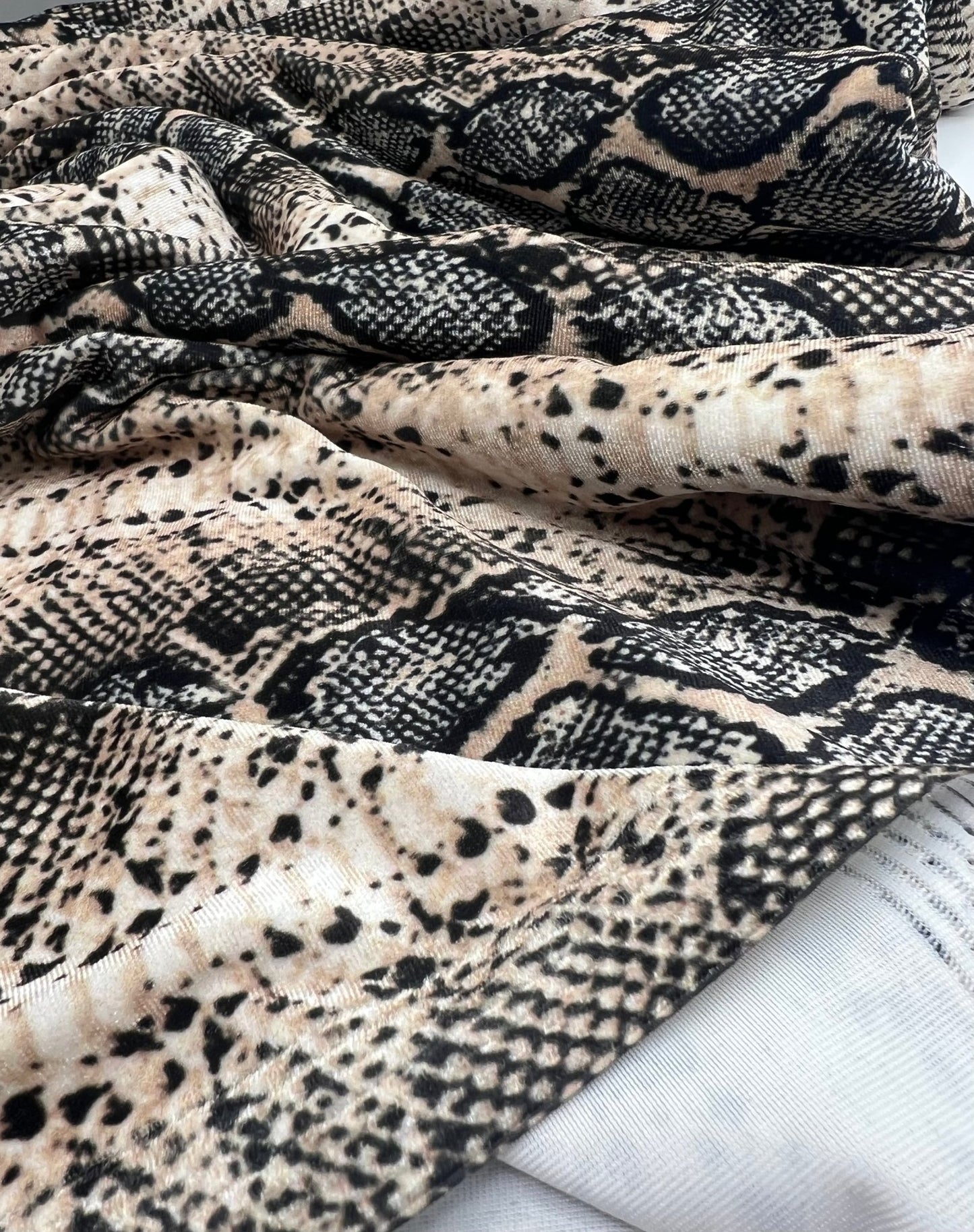 Snake Stone Print Velour Fabric - T9 Fabrics