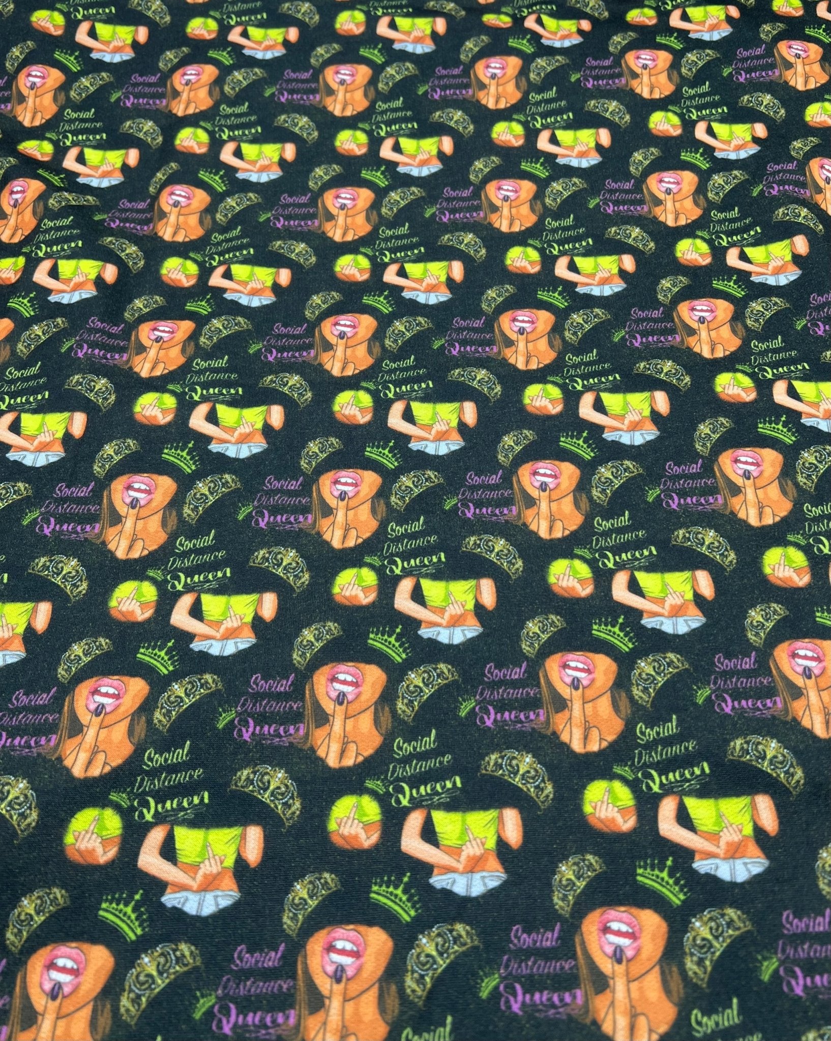 Social Distance Queen French Terry Loopback Fabric - T9 Fabrics