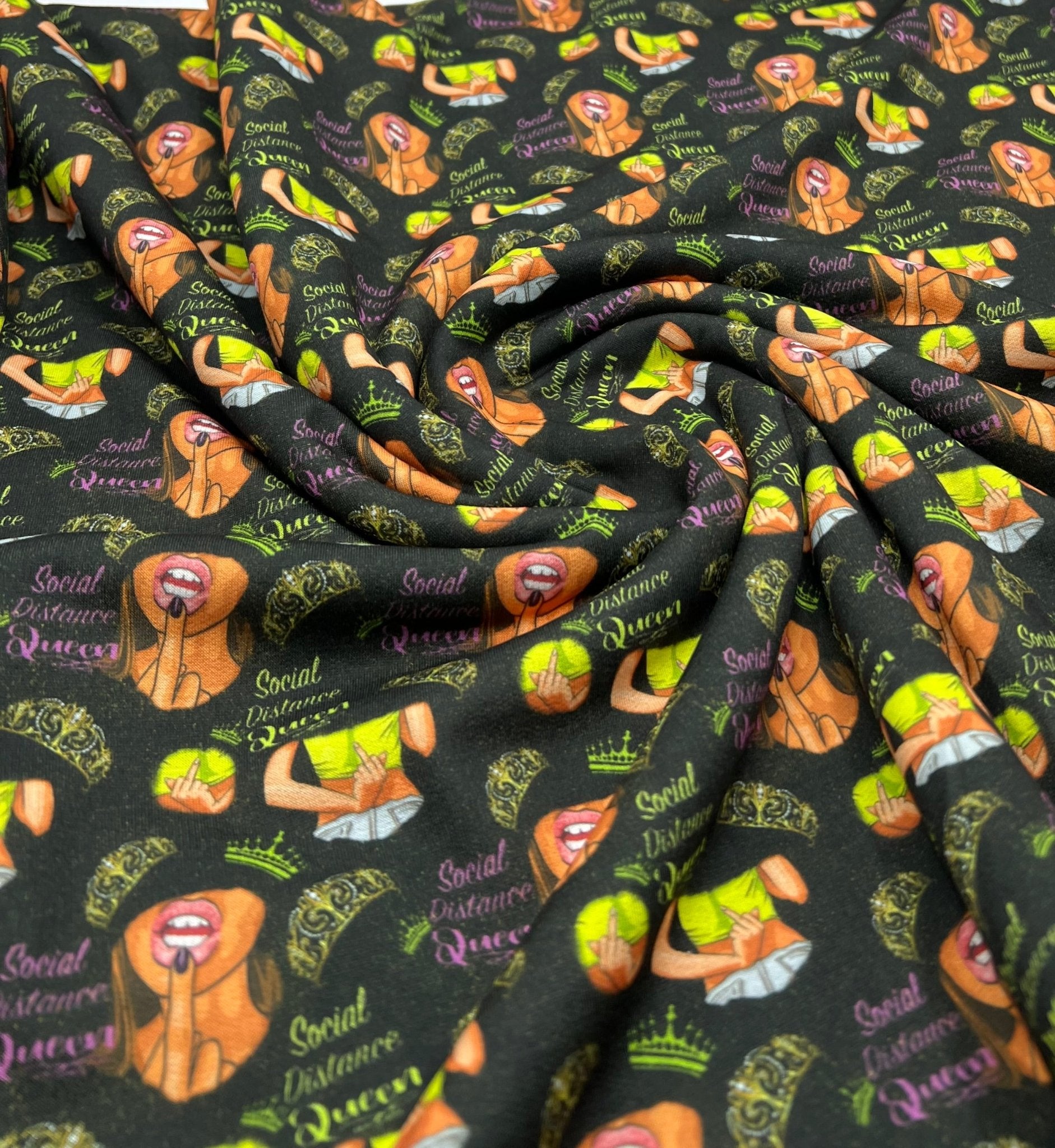 Social Distance Queen French Terry Loopback Fabric - T9 Fabrics