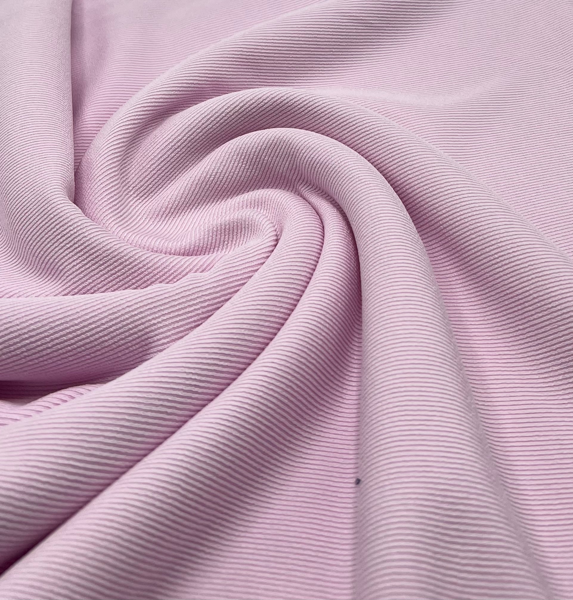Soft Baby Pink Thick Fine Rib Stretch Fabric - T9 Fabrics