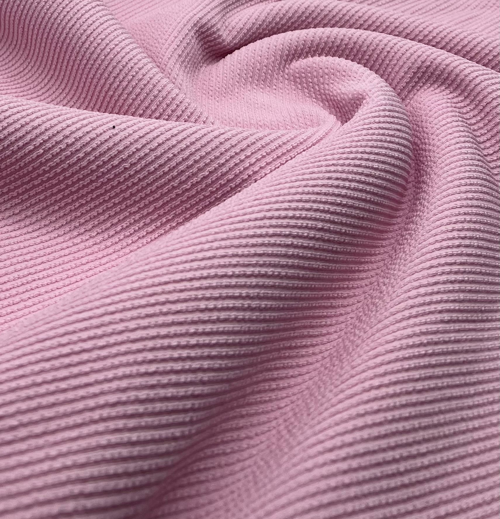 Soft Pink Crinkle Rib Stretch Fabric - T9 Fabrics