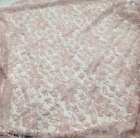 Soft Pink Floral Lace Fabric Stretch - T9 Fabrics