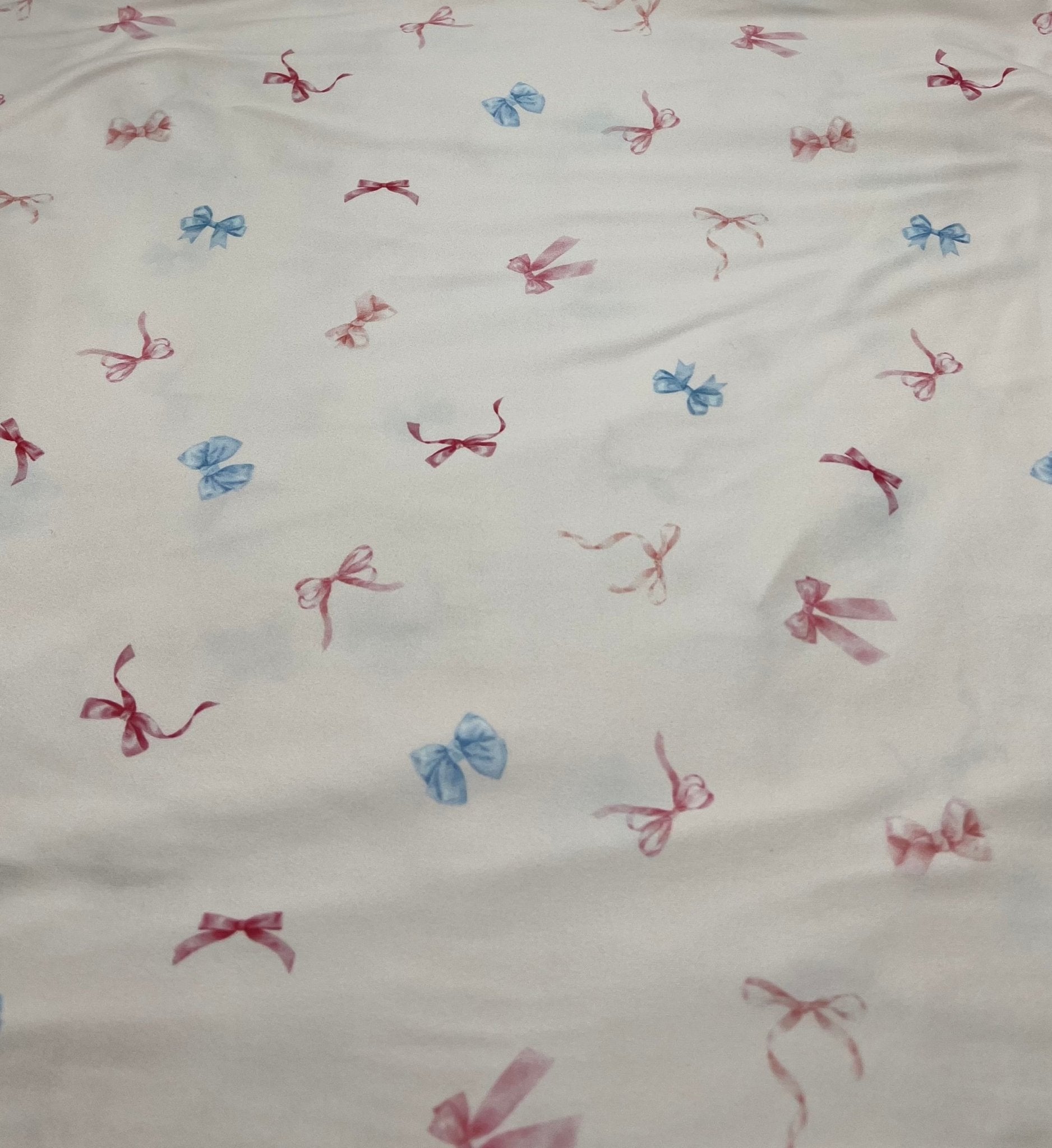 Soft Pink Multi Bows Super Soft Print Spun Poly Stretch Fabric - T9 Fabrics