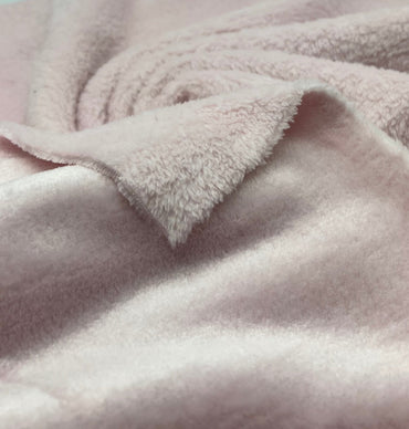 Soft Pink Super Soft Plain Cuddle Fleece Fabric Blanket Loungewear - T9 Fabrics