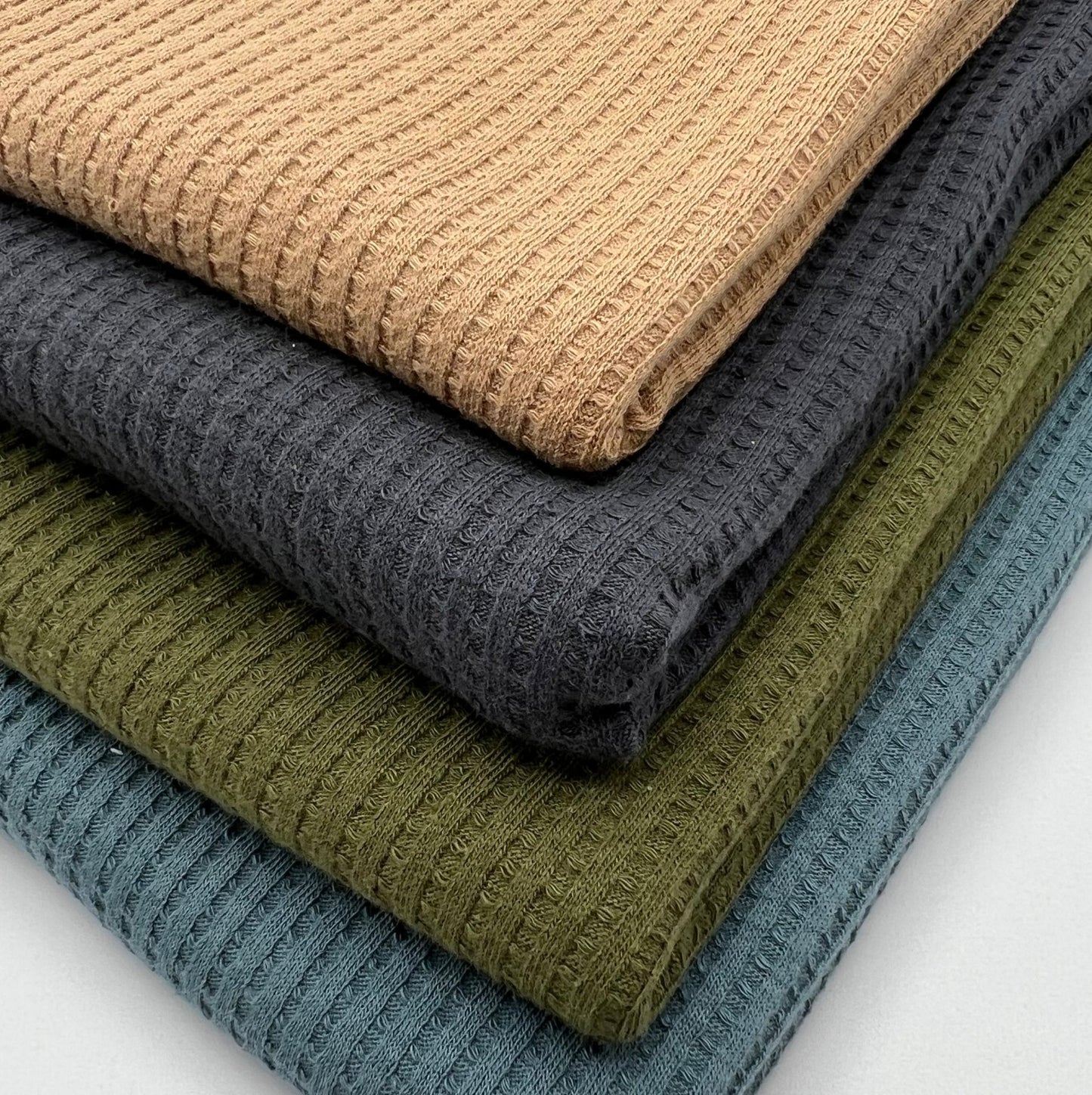 Soft Waffle Cotton Jersey Fabric 210 GSM 4 Way Stretch - T9 Fabrics