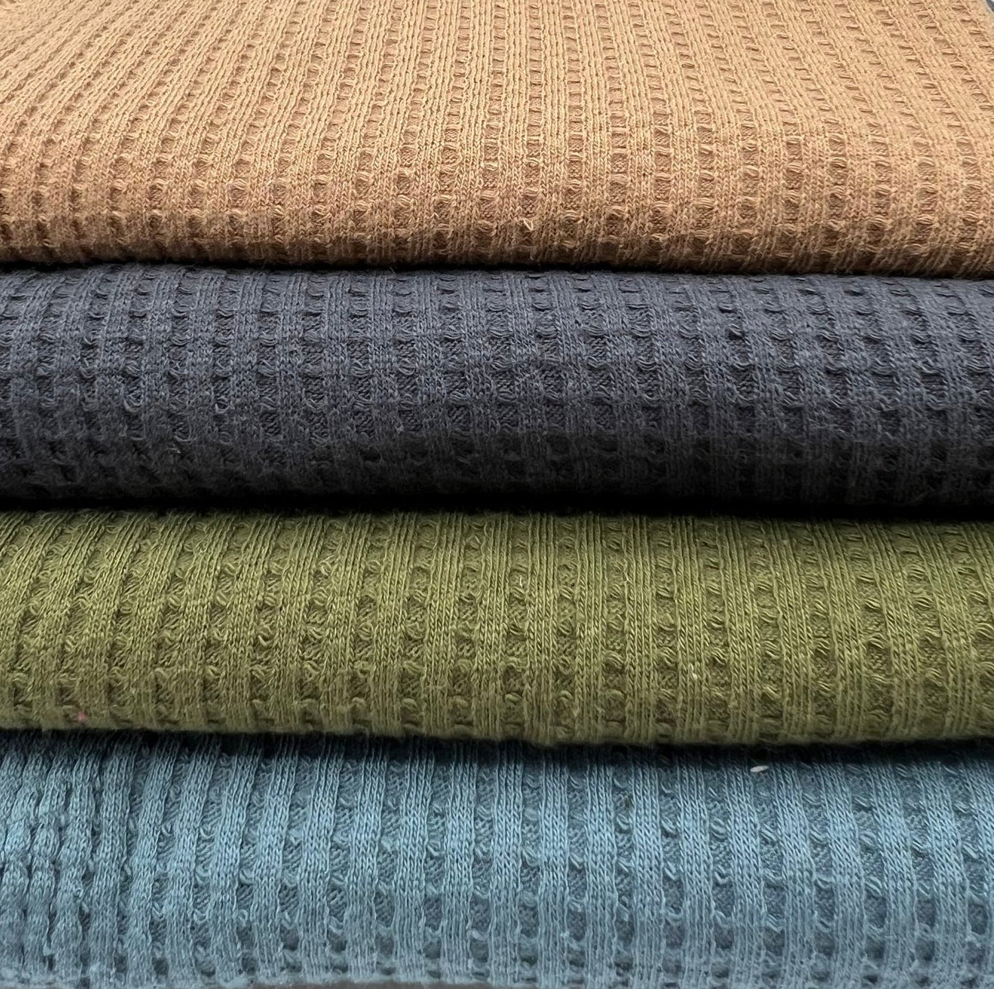 Soft Waffle Cotton Jersey Fabric 210 GSM 4 Way Stretch - T9 Fabrics