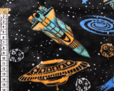 Space Age Cuddle Fleece Fabric Blanket Loungewear - T9 Fabrics