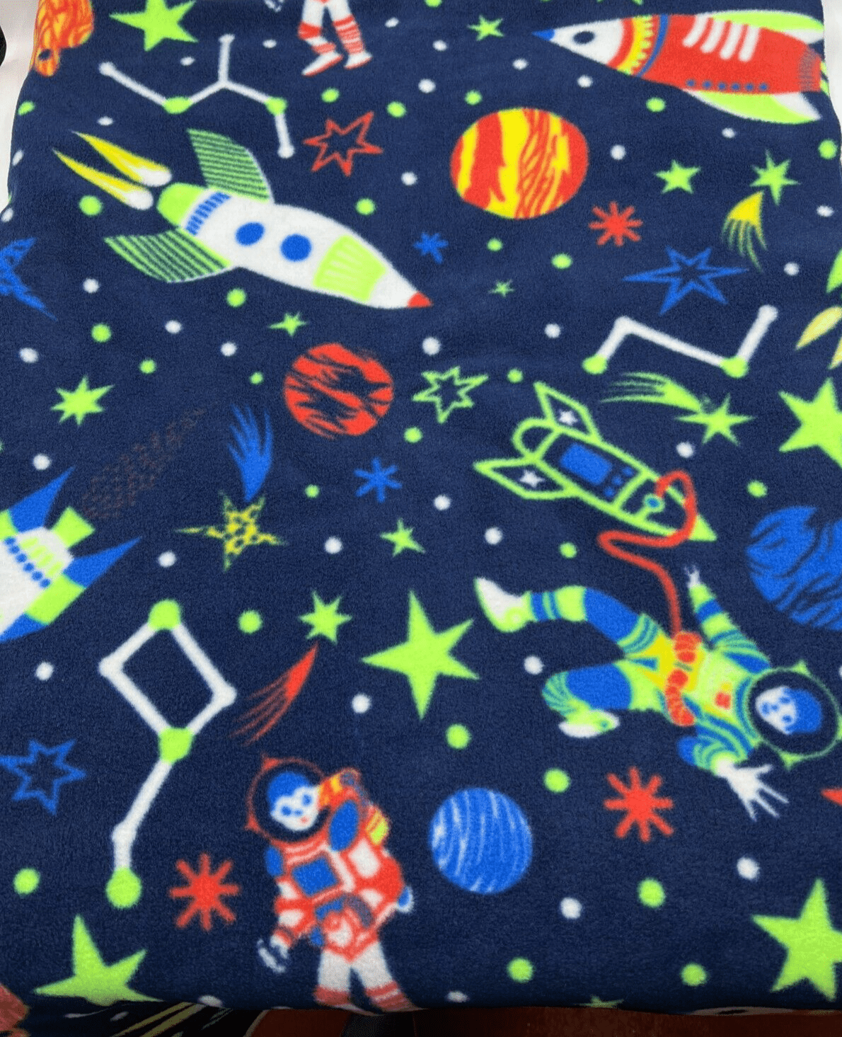 Space Printed Anti - Pil Polar Fleece Fabric Blanket Loungewear - T9 Fabrics