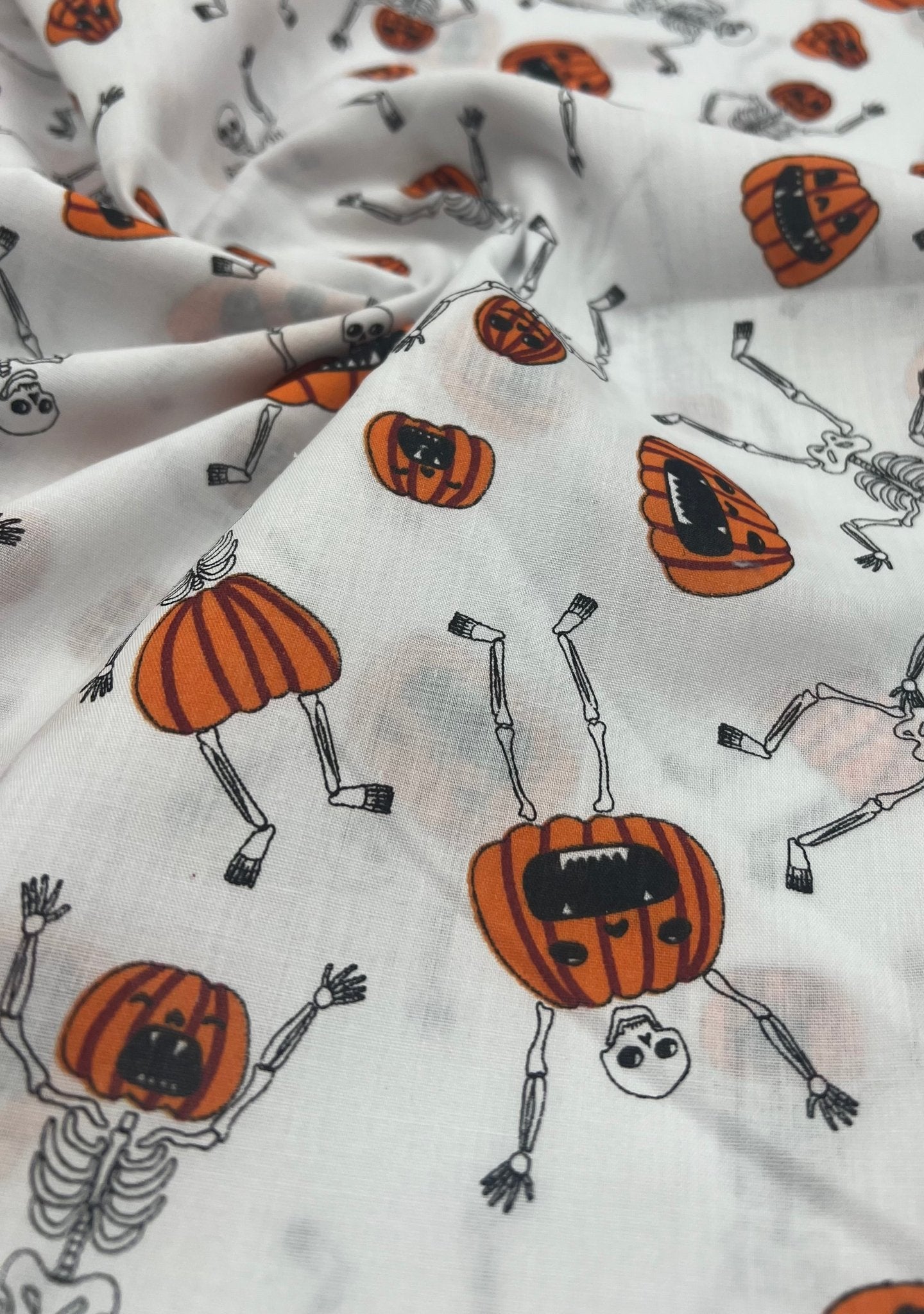 Spooky Halloween Printed Poly Cotton 90 GSM 80/20 44 Inch Non Stretch - T9 Fabrics