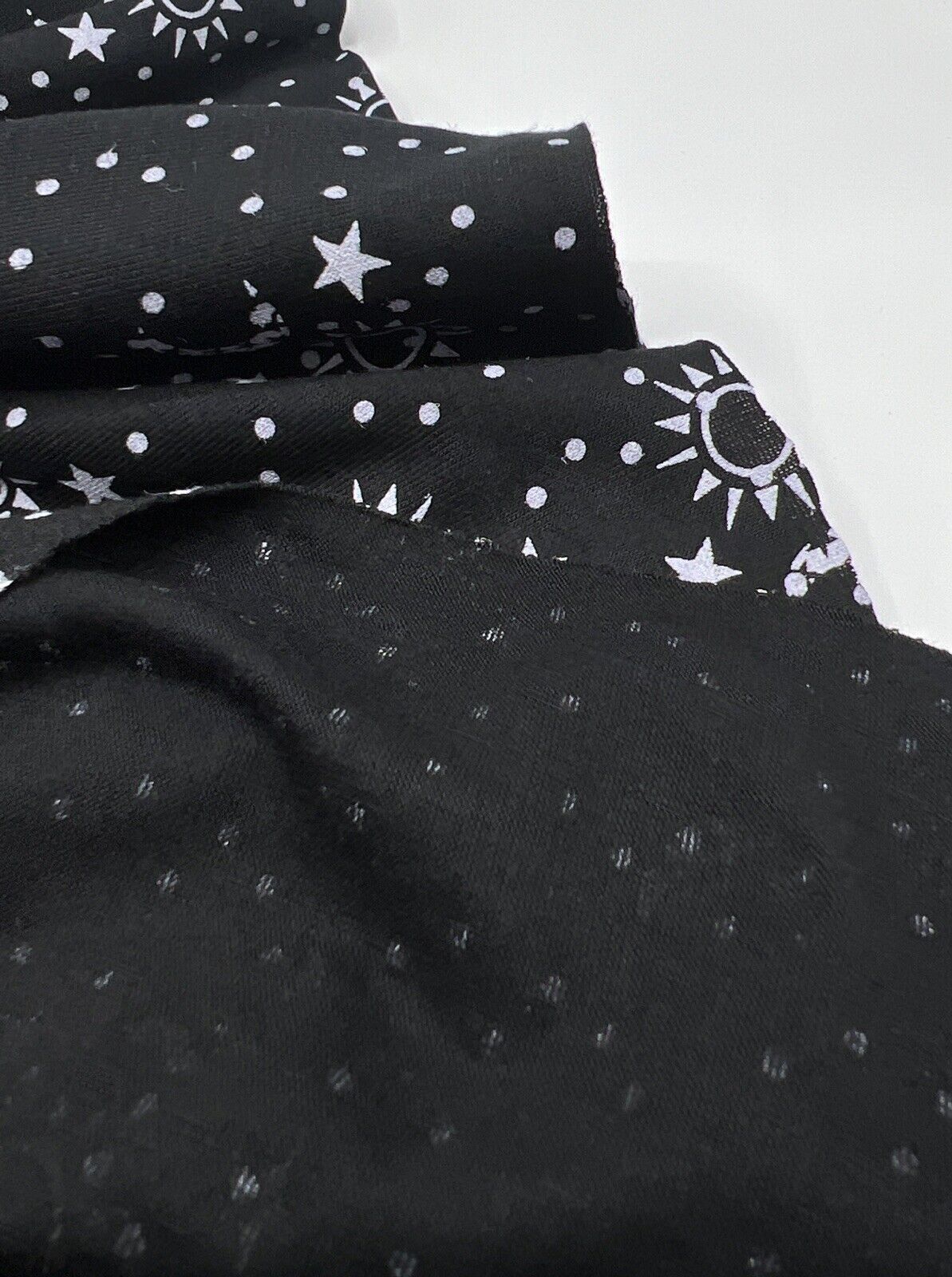 Star Moon Print Viscose Elastane Fabric - T9 Fabrics