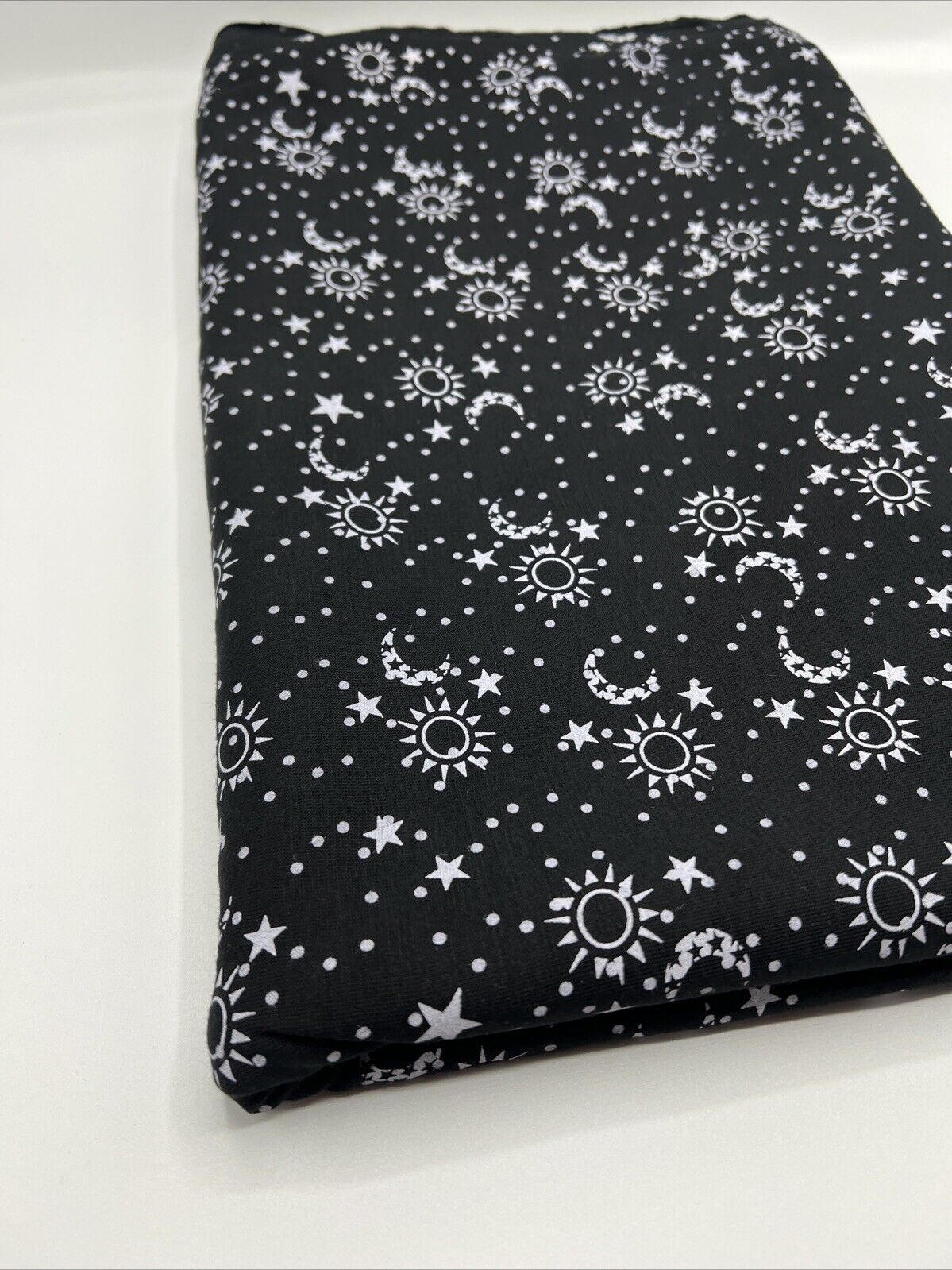 Star Moon Print Viscose Elastane Fabric - T9 Fabrics