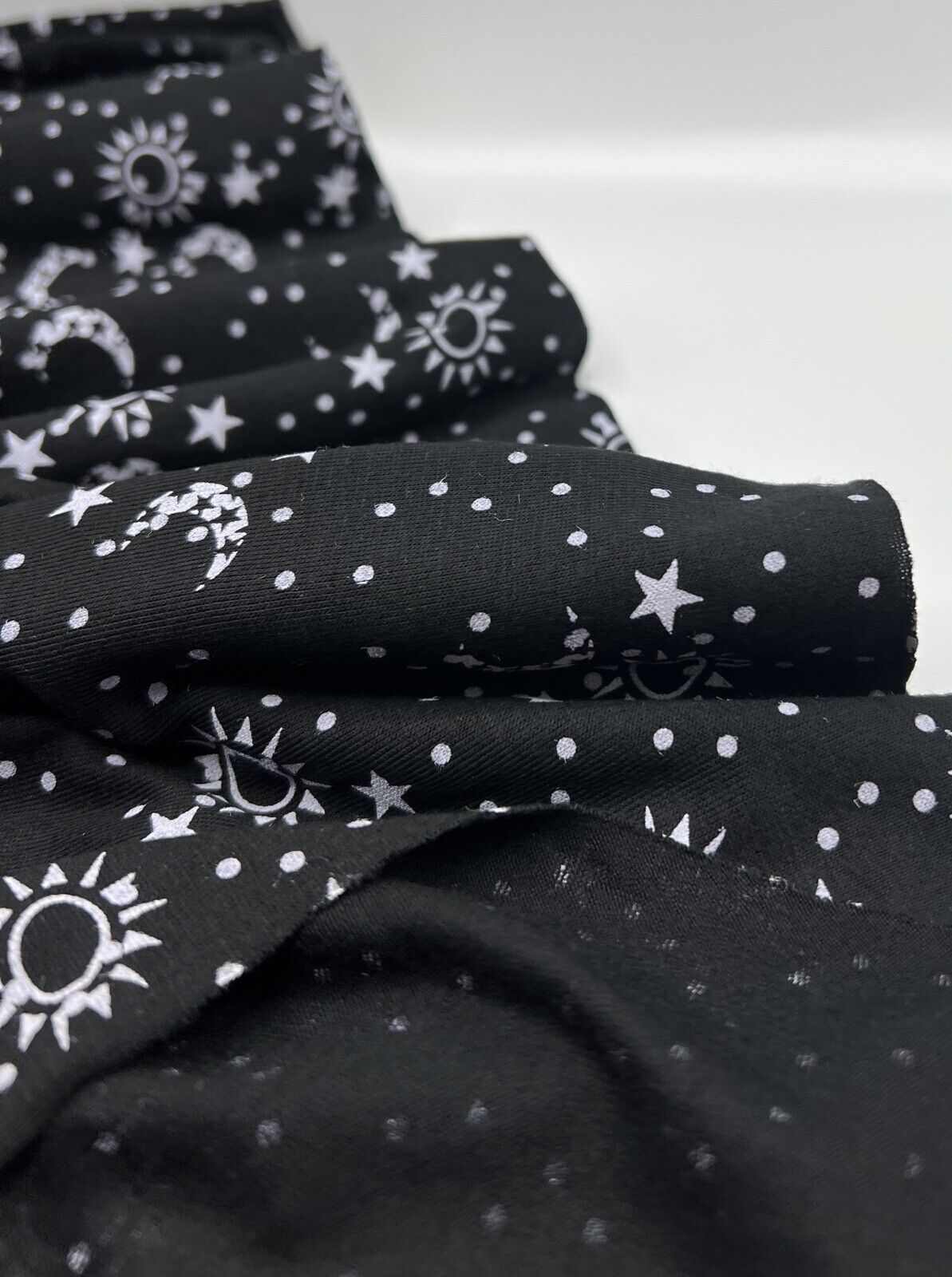 Star Moon Print Viscose Elastane Fabric - T9 Fabrics