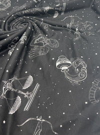 Star Sign Print Spun Poly Stretch Fabric - T9 Fabrics