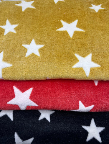 Stars Cuddle Fleece Fabric Blanket Loungewear - T9 Fabrics