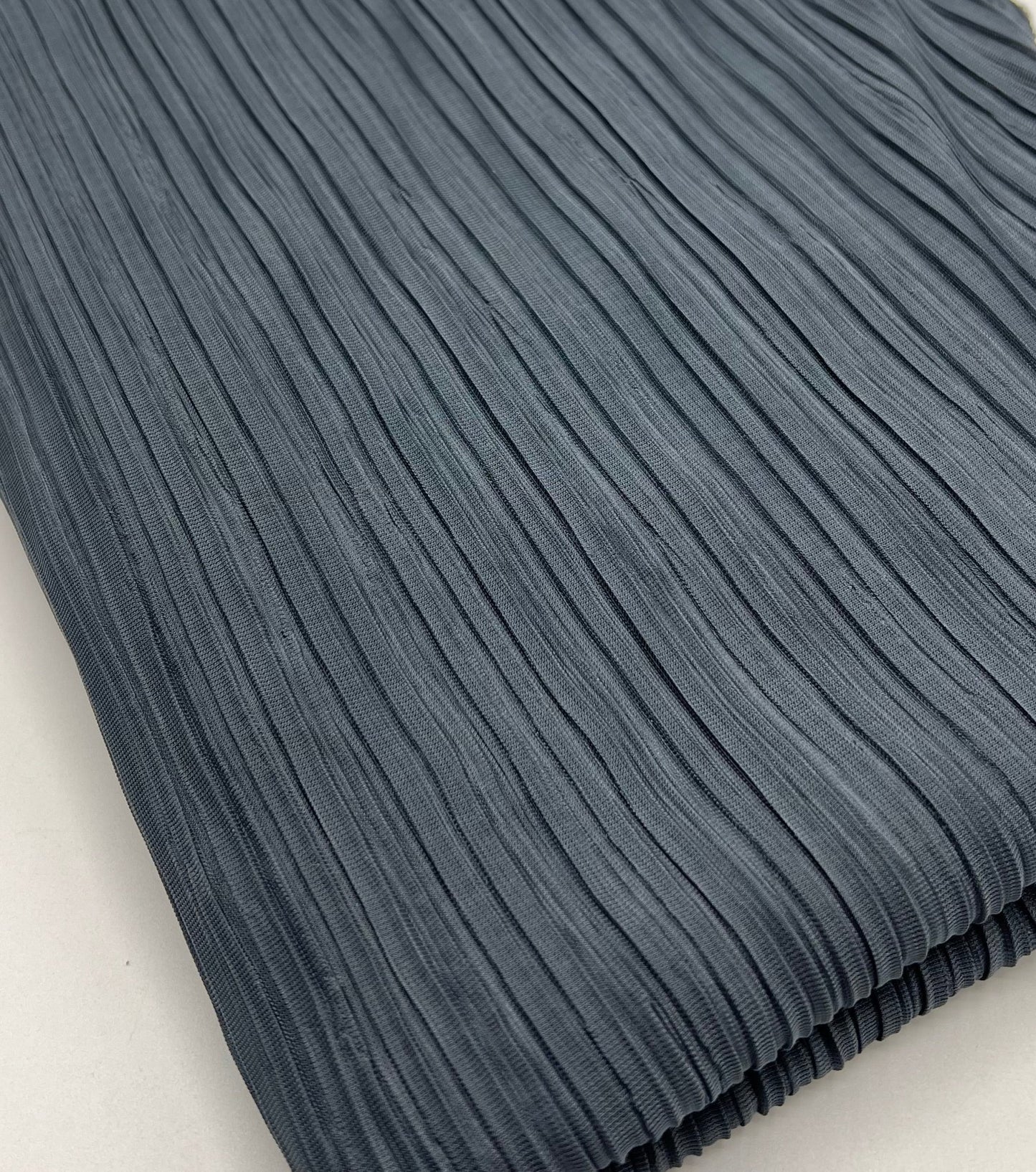 Steel Pleated Plisse Stretch Fabric - T9 Fabrics