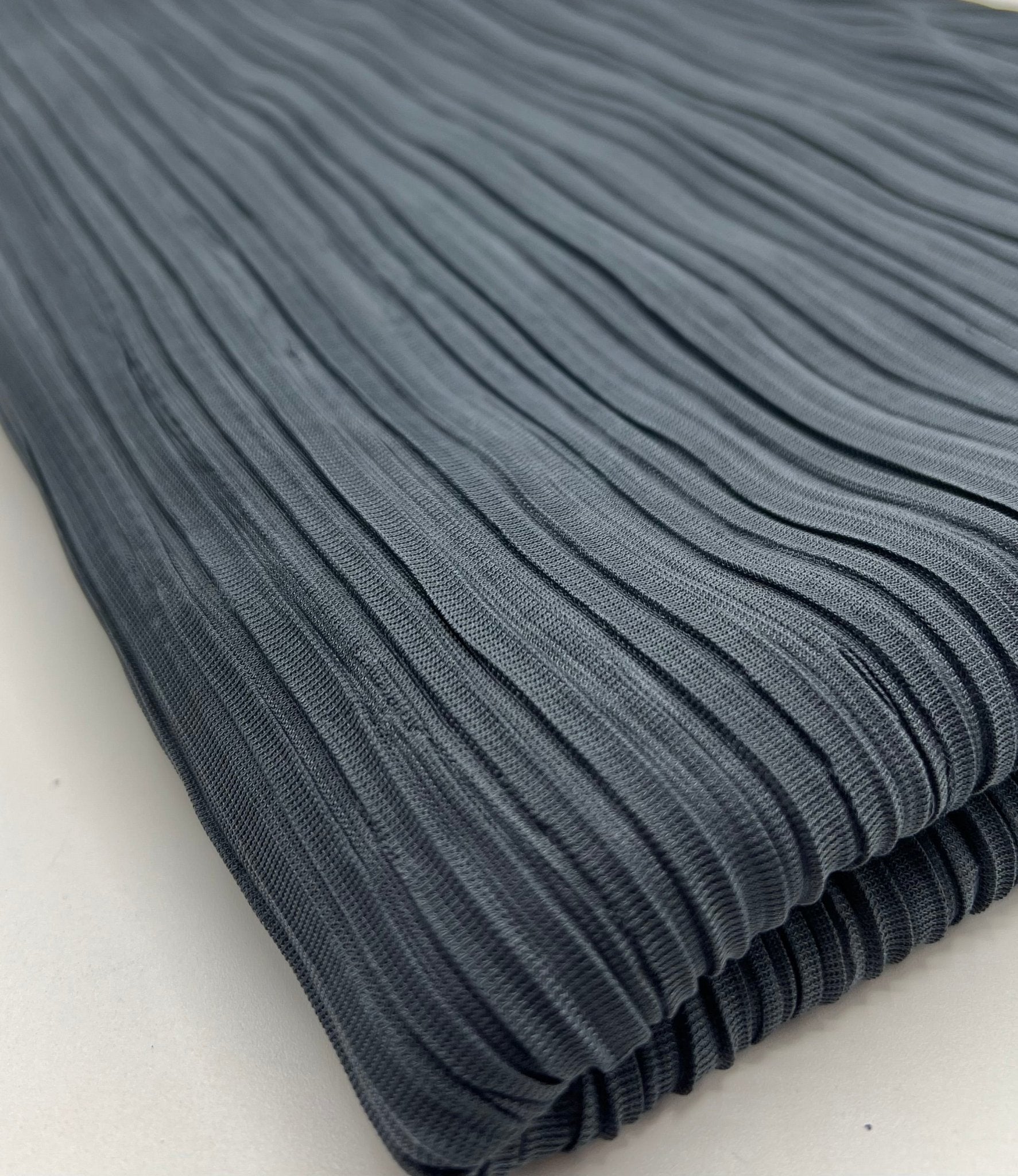 Steel Pleated Plisse Stretch Fabric - T9 Fabrics