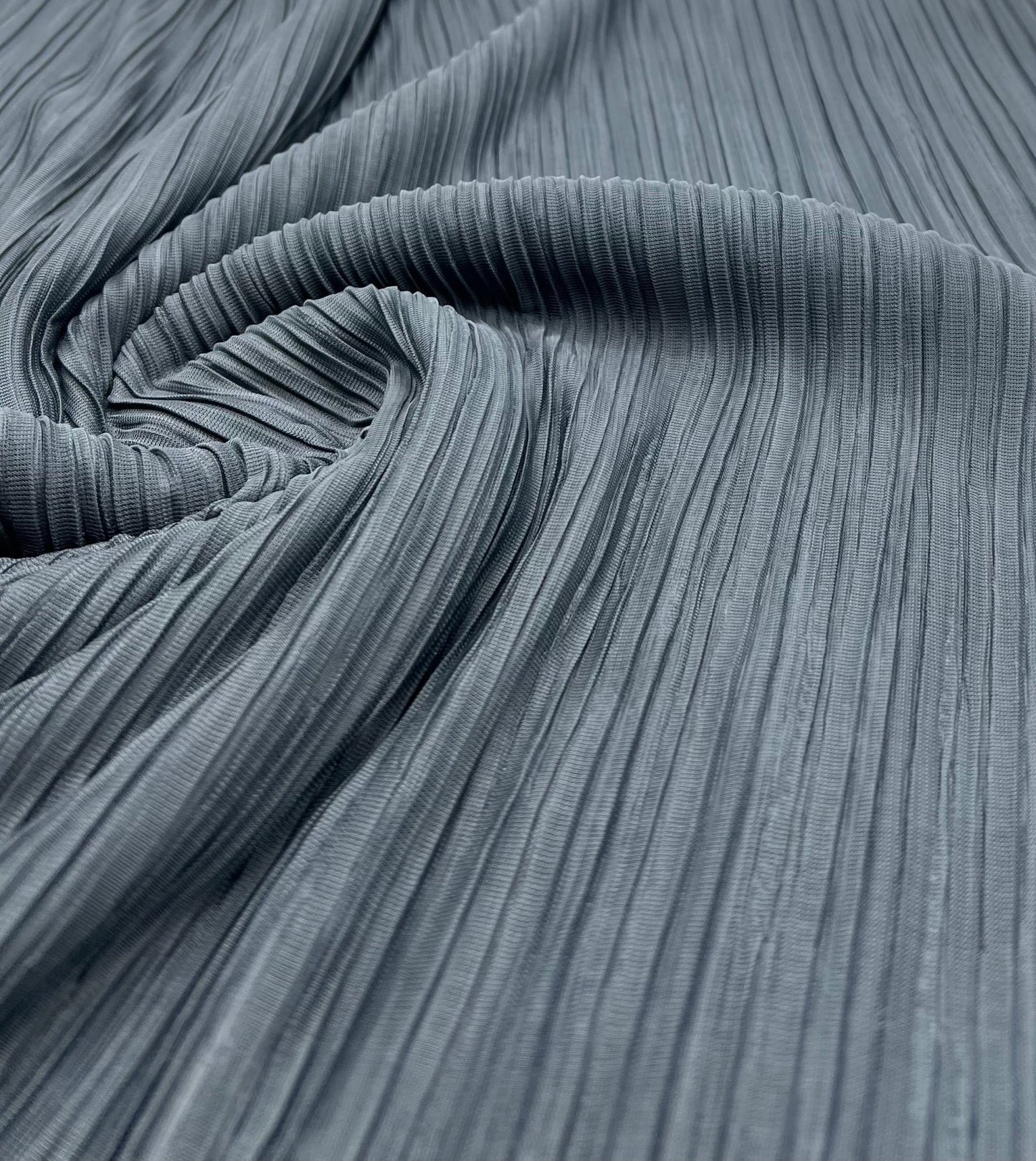 Steel Pleated Plisse Stretch Fabric - T9 Fabrics