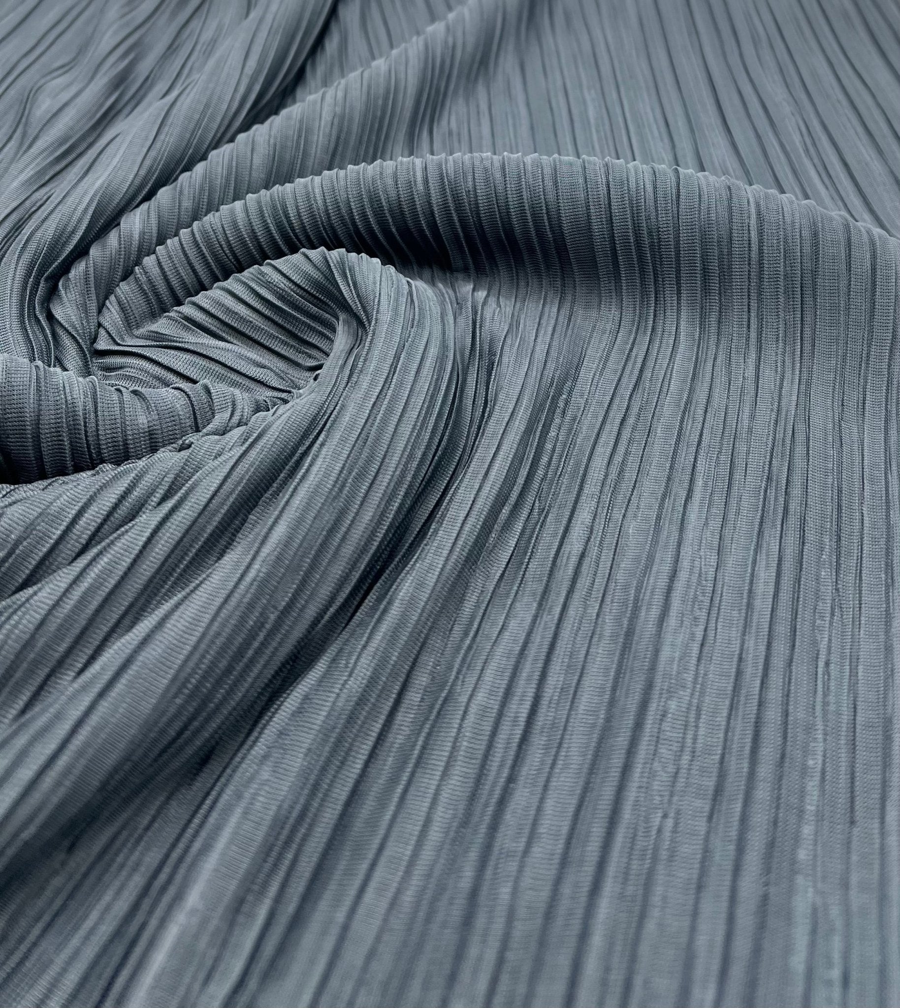 Steel Pleated Plisse Stretch Fabric - T9 Fabrics