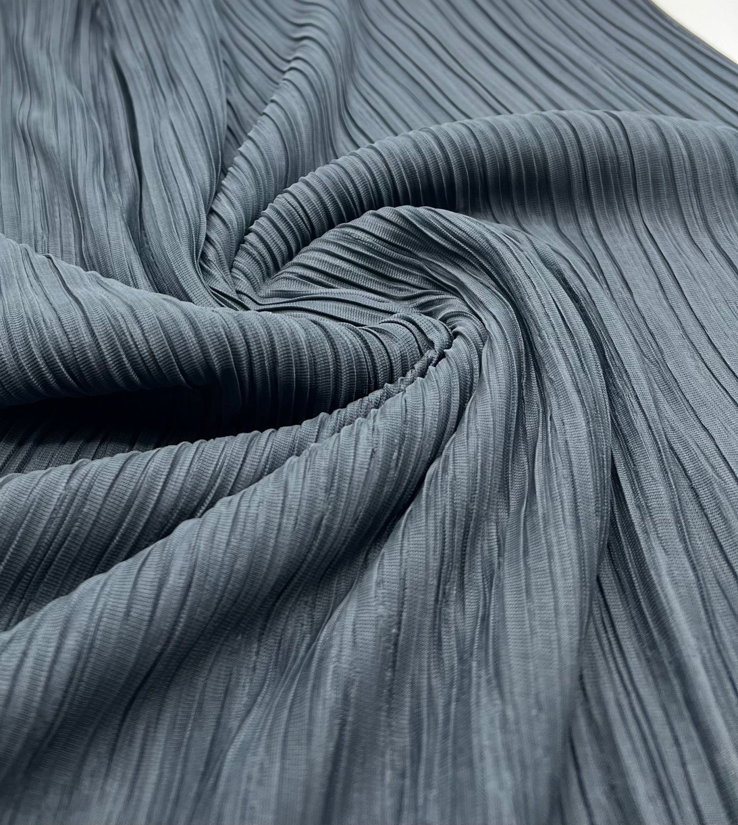 Steel Pleated Plisse Stretch Fabric - T9 Fabrics