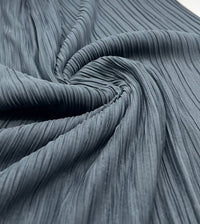 Steel Pleated Plisse Stretch Fabric - T9 Fabrics