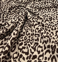 Stone Leopard Print Viscose Elastane Fabric - T9 Fabrics