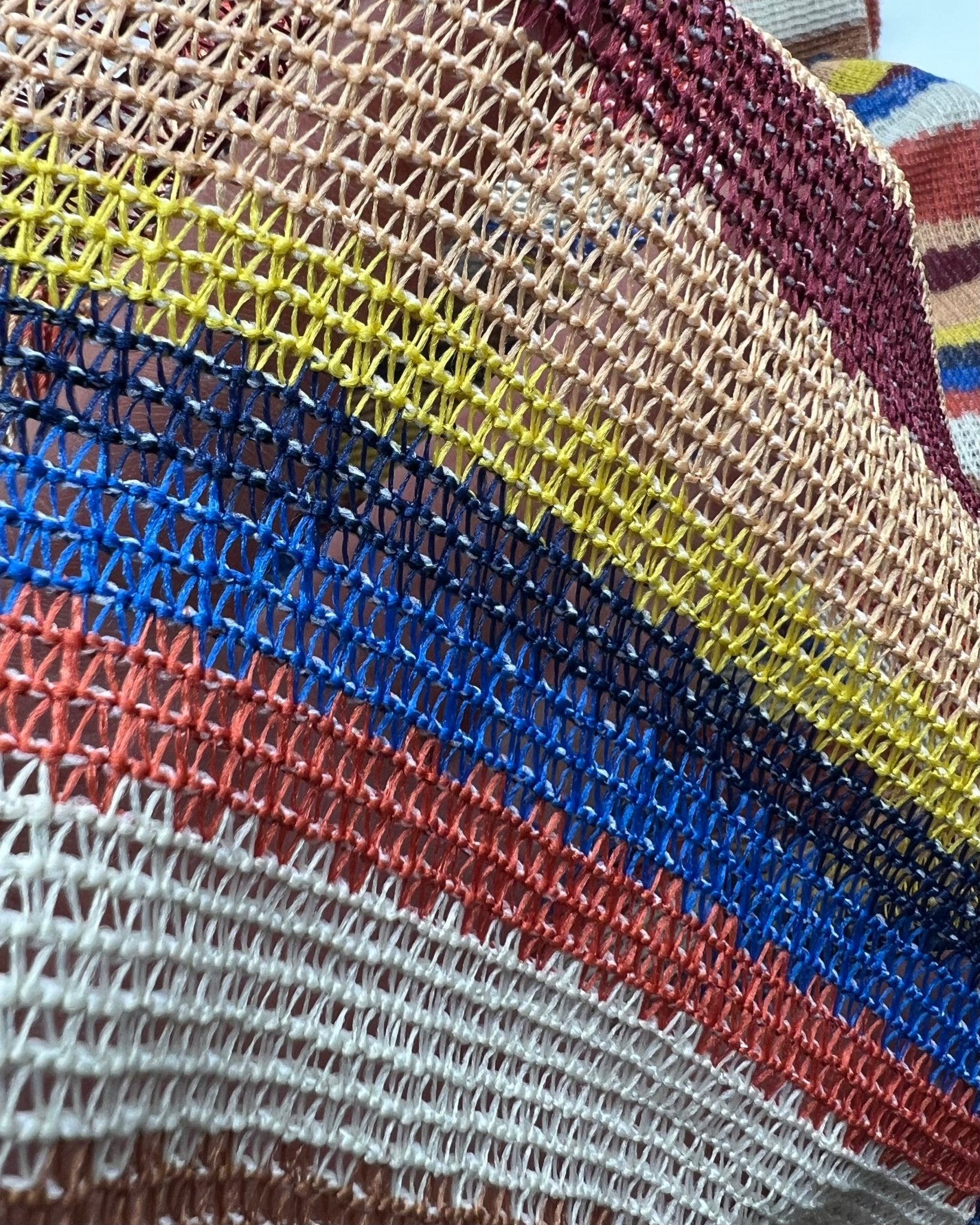 Stone Multi Stripe Textured Knitted 2 Way Stretch Fabric - T9 Fabrics