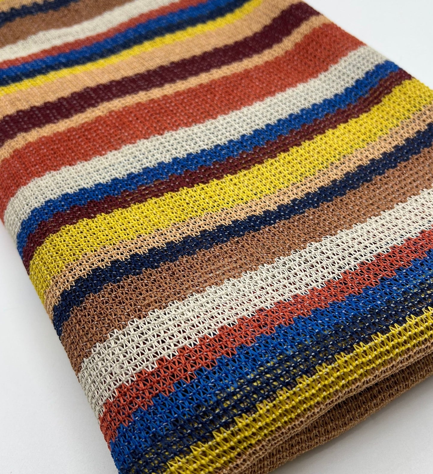 Stone Multi Stripe Textured Knitted 2 Way Stretch Fabric - T9 Fabrics