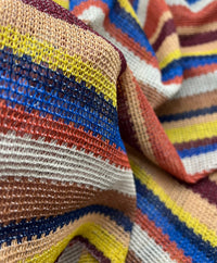 Stone Multi Stripe Textured Knitted 2 Way Stretch Fabric - T9 Fabrics