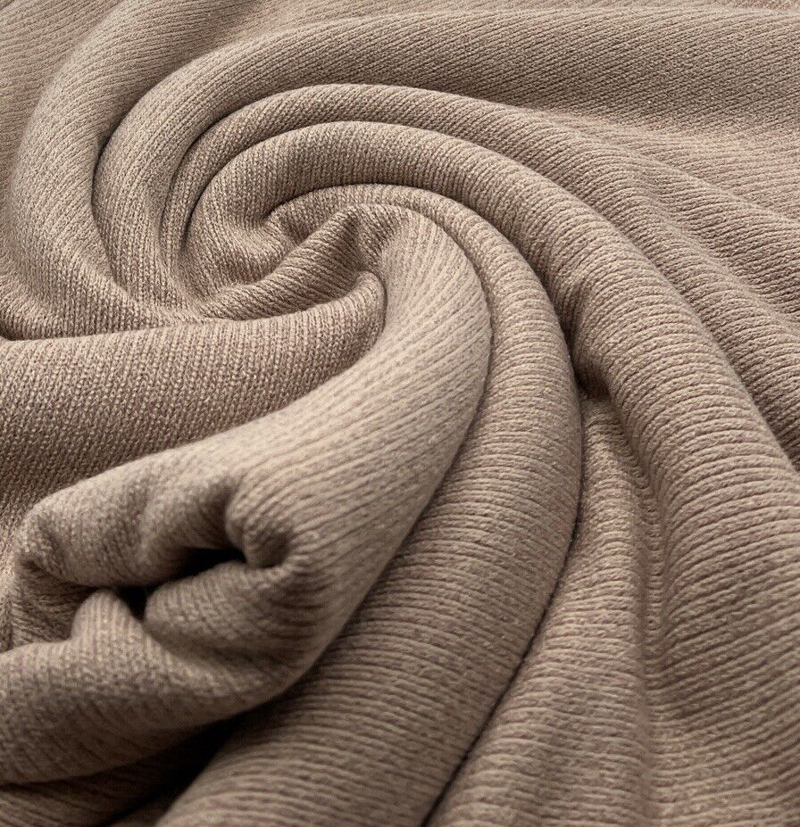 Stone Soft Brushed Cosy Fine Rib Stretch Fabric - T9 Fabrics