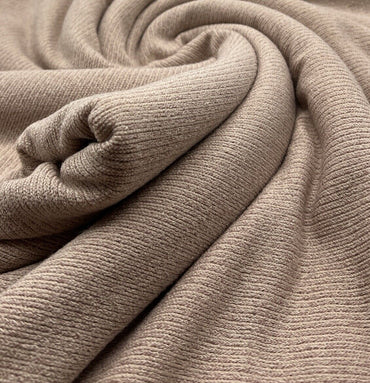 Stone Soft Brushed Cosy Fine Rib Stretch Fabric - T9 Fabrics