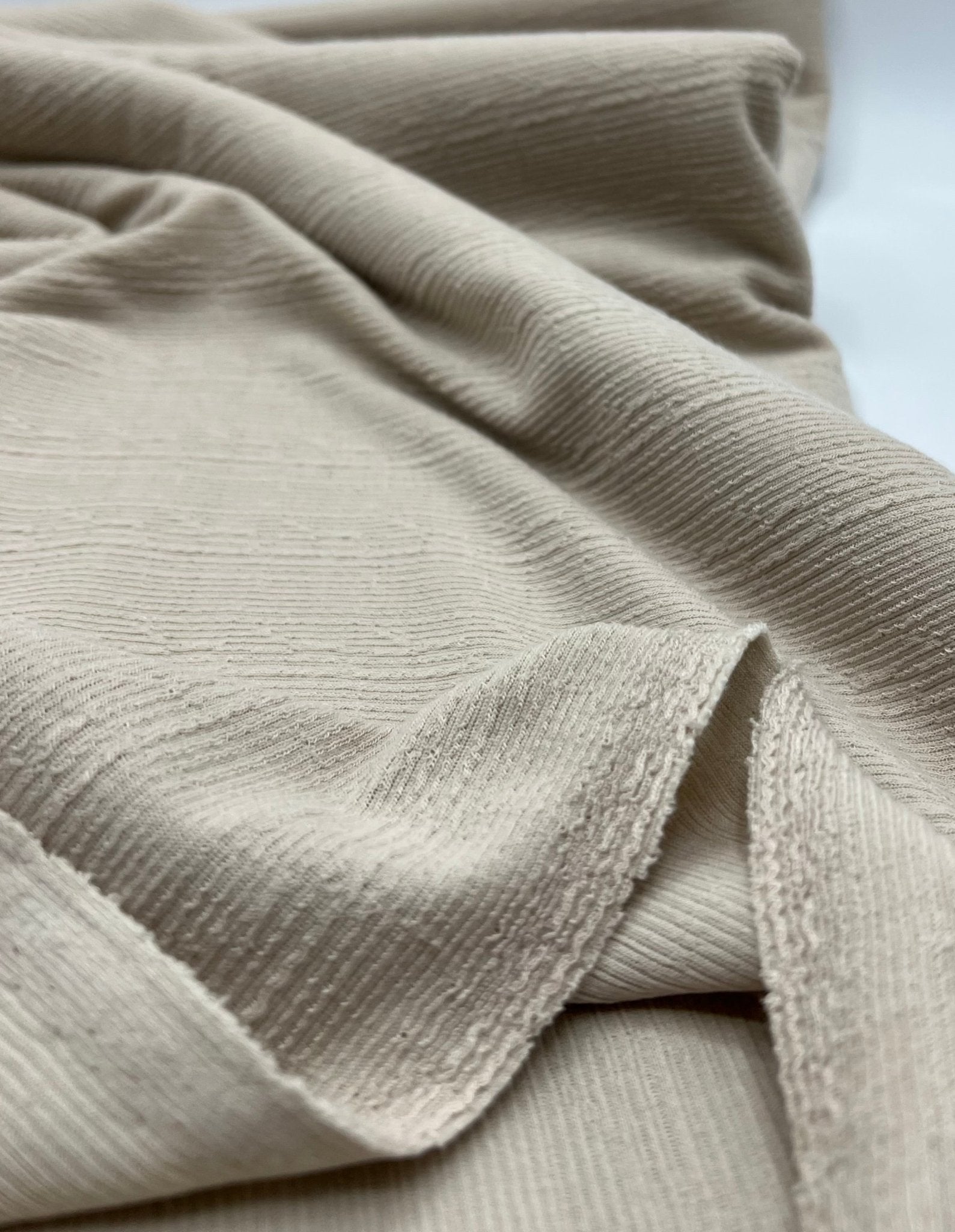 Stone Soft Striped Textured Stretch Fabric - T9 Fabrics
