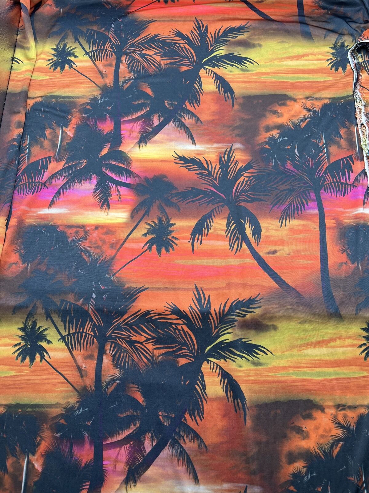 Sunset Palm Tree Print Soft Touch Stretch Fabric - T9 Fabrics